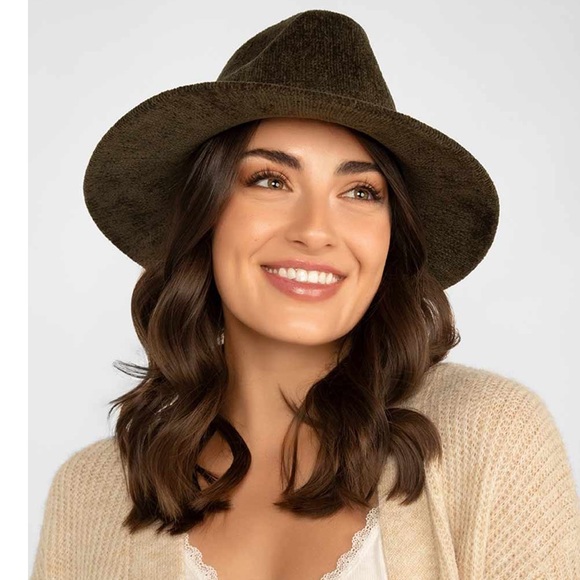 New! FEDORA hat by Love & Lore, 100% Wool, in Hunter/Olive Green, OS - Picture 6 of 6